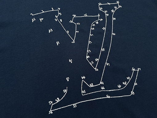23ss新品!!ルイヴィトン半袖Tシャツスーパーコピー 1 ~ 65 数字を接続 刺繍