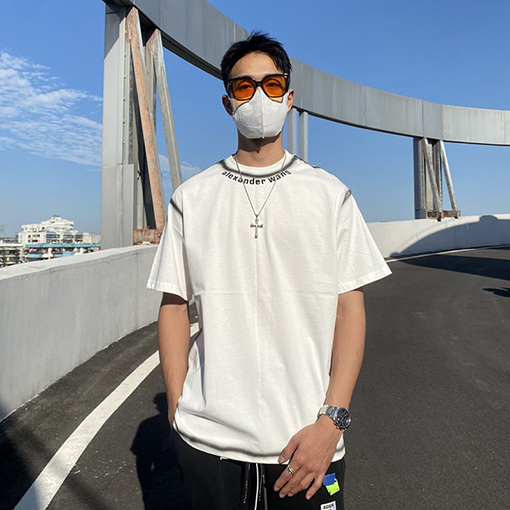 入荷!! アレキサンダーワン半袖Tシャツコピー ネックラインAlexander Wangロゴプリント★オーバーサイズ