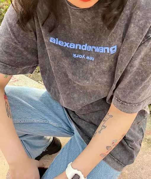 入荷!! アレキサンダーワン半袖Tシャツコピー alexander wangロゴプリント★オーバーサイズ 全3色