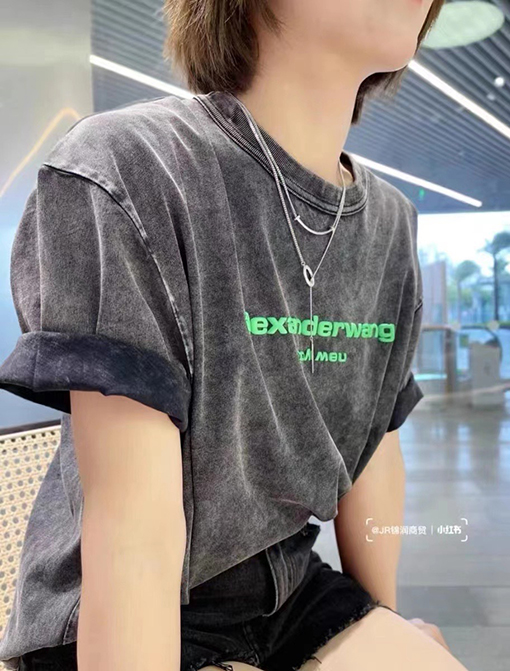 入荷!! アレキサンダーワン半袖Tシャツコピー alexander wangロゴプリント★オーバーサイズ 全3色
