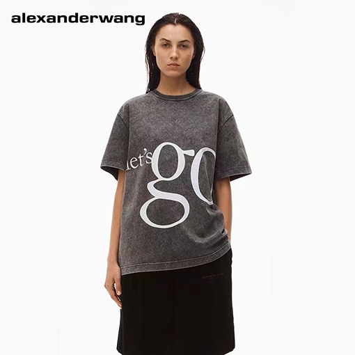 アレキサンダーワン半袖Tシャツコピー let'sGOロゴプリント