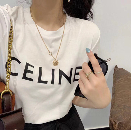 セリーヌ 半袖コピー CELINEロゴポイント 全4色