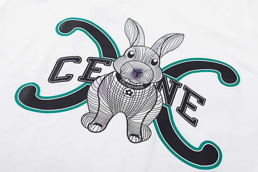 セリーヌ 半袖スーパーコピーCELINEウサギロゴポイント