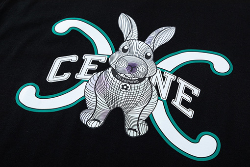 セリーヌ 半袖スーパーコピーCELINEウサギロゴポイント