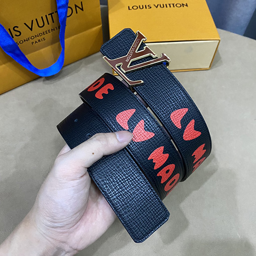 23新品!!ルイヴィトン 牛革ベルトスーパーコピー Louis Vuittonプリント