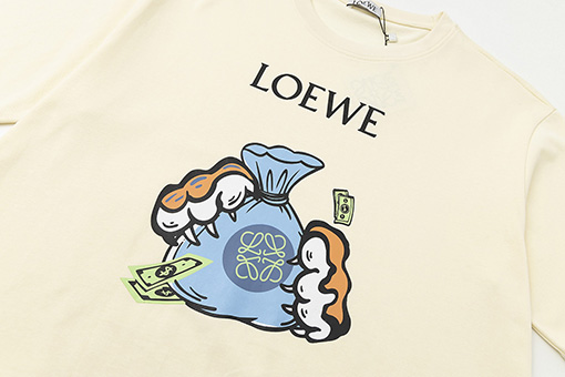 ロエベ半袖Tシャツスーパーコピープリントロゴ半袖Tシャツ