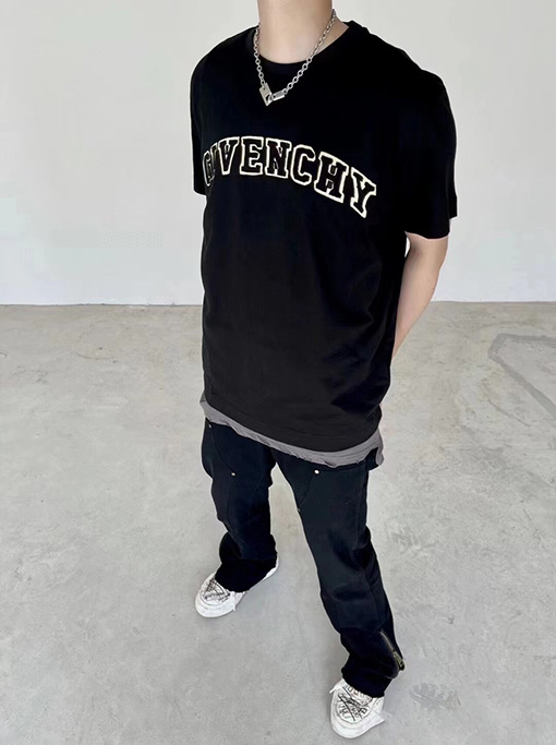 ジバンシイ半袖スーパーコピーGIVENCHYロゴ プリント半袖Tシャツ