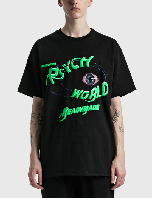 コラボ!! READYMADE X PSYCHWORLD 半袖スーパーコピー RMアイズ半袖Tシャツ