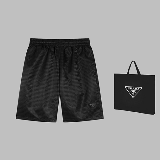 23新作!!  プラダ   ハーフパンツ  PRADA 三角ロゴプレート メンズ ショート ハーフパンツ
