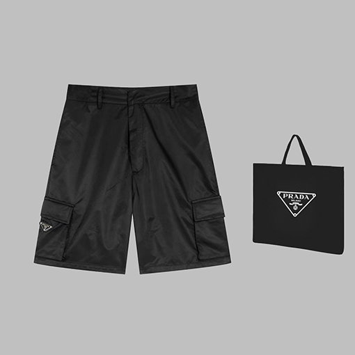 23新作!! プラダ ハーフパンツ PRADA 三角ロゴプレート メンズ ショート ハーフパンツ