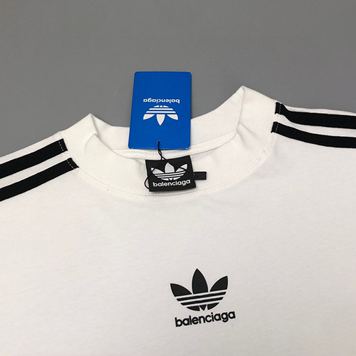 コラボ✦ バレンシアガ x アディダス長袖 Tシャツ BALENCIAGA刺繍ロゴ