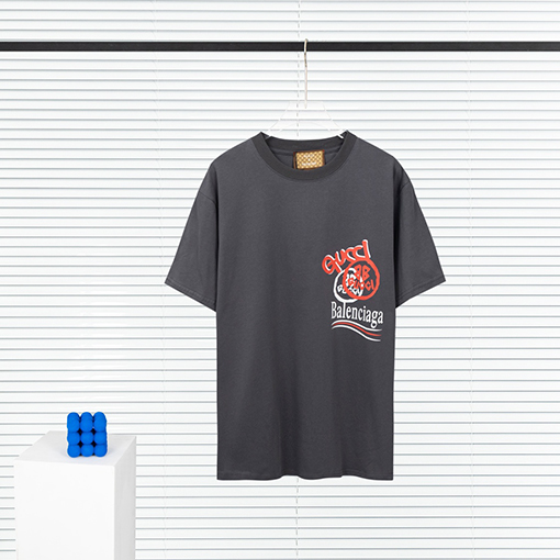 コラボ✦ グッチ x バレンシアガ プリント半袖Tシャツ メンズレディース 半袖 Tシャツの通販