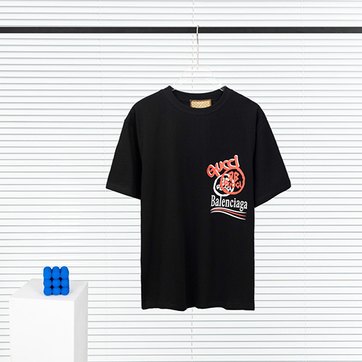 コラボ✦ グッチ x バレンシアガ プリント半袖Tシャツ メンズレディース 半袖 Tシャツの通販
