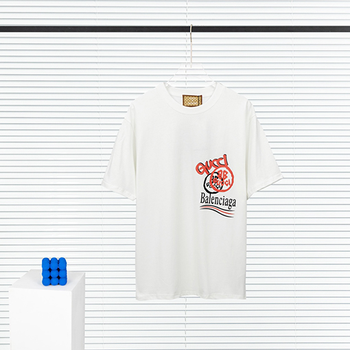 コラボ✦ グッチ x バレンシアガ プリント半袖Tシャツ メンズレディース 半袖 Tシャツの通販