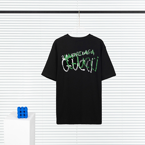 コラボ✦ グッチ x バレンシアガ プリント半袖Tシャツ メンズ 半袖 Tシャツの通販