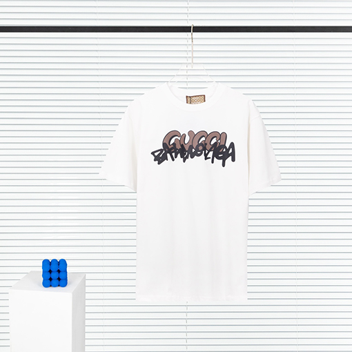 コラボ✦ グッチ x バレンシアガ プリント半袖Tシャツ メンズレディース 半袖 Tシャツの通販