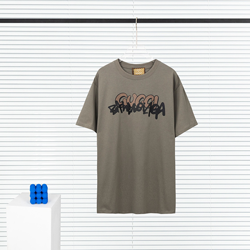 コラボ✦ グッチ x バレンシアガ プリント半袖Tシャツ メンズレディース 半袖 Tシャツの通販