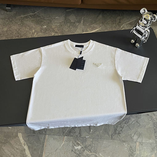 プラダ 半袖Tシャツスーパーコピー PRADA 三角ロゴプレート