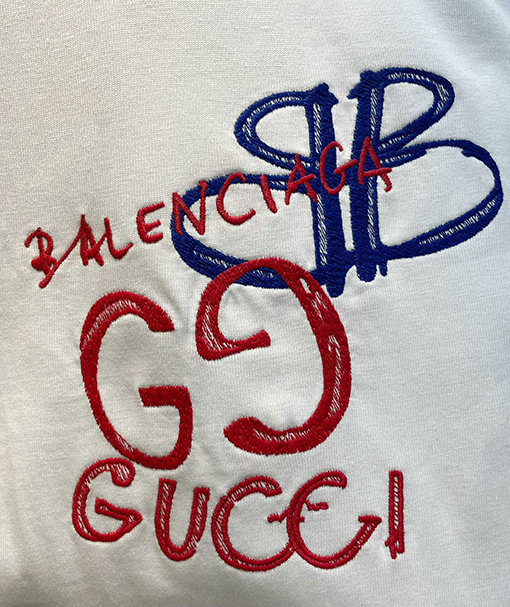 コラボ✦ グッチ x バレンシアガ GG & BB 刺繍半袖Tシャツ