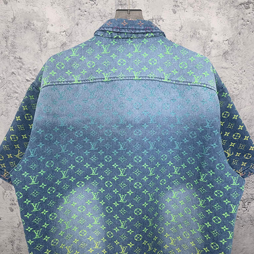 ヴィトン デニム シャツ RAINBOW MONOGRAM