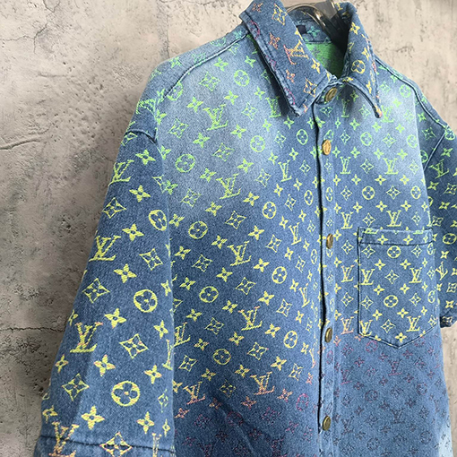 ヴィトン デニム シャツ RAINBOW MONOGRAM