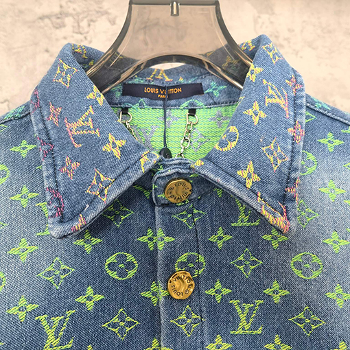 ヴィトン デニム シャツ RAINBOW MONOGRAM