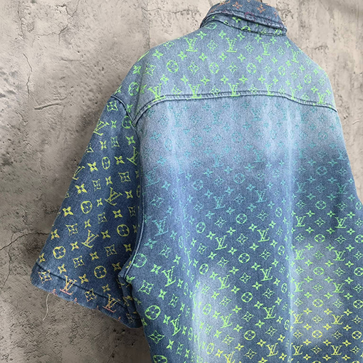 ヴィトン デニム シャツ RAINBOW MONOGRAM