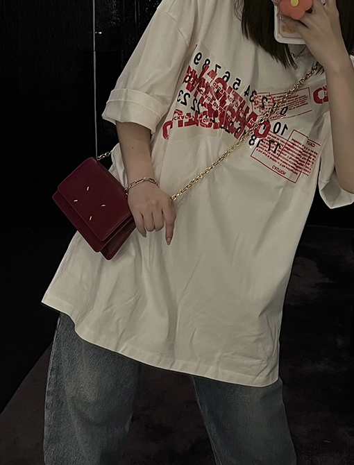 マルタンマルジェラ 半袖 スーパーコピー Maison Margielaロゴ プリント 半袖Tシャツ