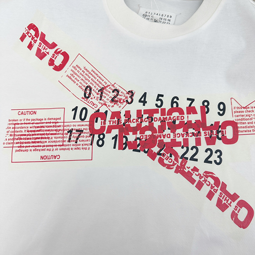 マルタンマルジェラ 半袖 スーパーコピー Maison Margielaロゴ プリント 半袖Tシャツ