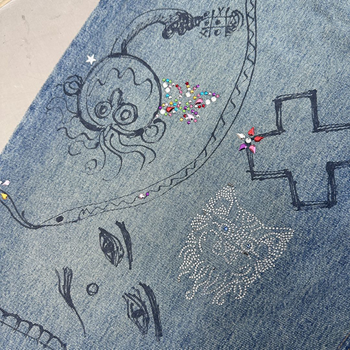 バレンシアガデニムパンツ スーパーコピーBALENCIAGA ロゴ プリント