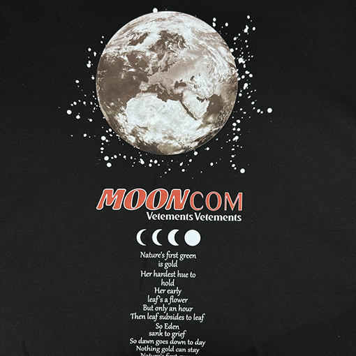 ヴェトモン 半袖Tシャツ MOONCOM VETEMENTSロゴ半袖