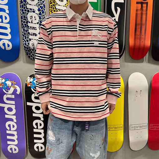 コラボスーパーコピー シュプリーム x バーバリー POLO SHIRT 長袖 Tシャツの通販