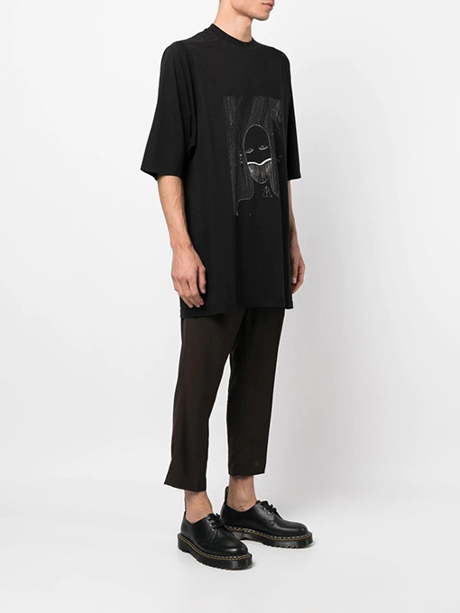 リックオウエンス半袖Tシャツスーパーコピー Rick Owens 五分袖 人像の素描 Oversize