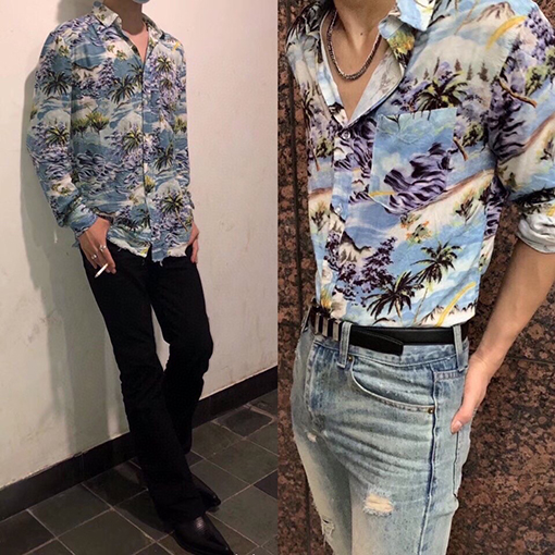 サンローラン海浪柄シャツ  Saint Laurent Paris