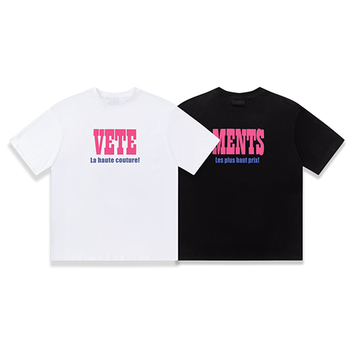 ヴェトモン ワイドフィットのアルファベット 半袖Tシャツコピー