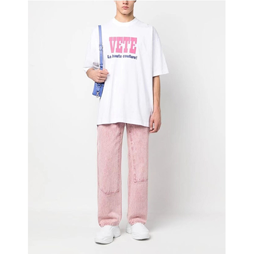 ヴェトモン ワイドフィットのアルファベット 半袖Tシャツコピー