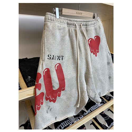 コラボ✦ セント マイケル × EU オリジナリティ溢れるプリント柄!リラックスしたフィット感のショートパンツ