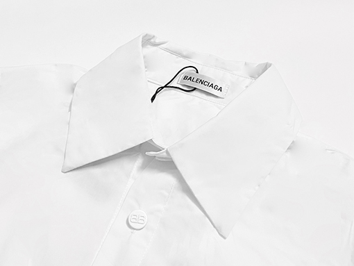 バレンシアガ デニムパッチワーク シャツ BALENCIAGA ロゴプリント