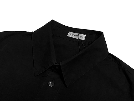 バレンシアガ デニムパッチワーク シャツ BALENCIAGA ロゴプリント