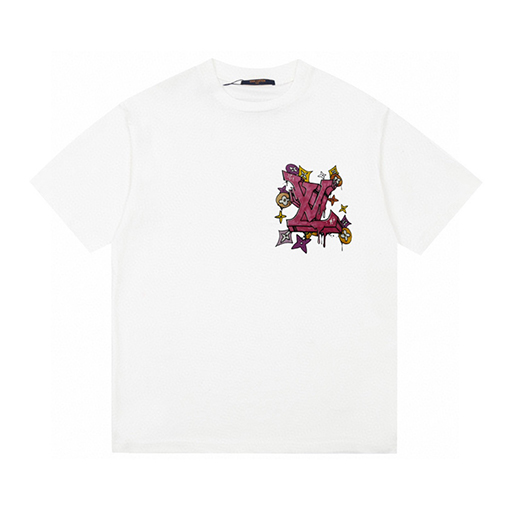 ヴィトン 半袖Tシャツ 限定ショーケース仕様のグラフィティロゴTシャツ