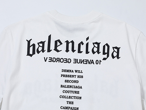 バレンシアガ 半袖Tシャツ  BALENCIAGA 前後文字プリントTシャツ