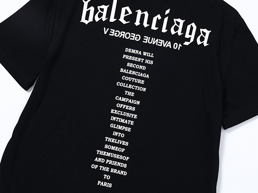 バレンシアガ 半袖Tシャツ  BALENCIAGA 前後文字プリントTシャツ