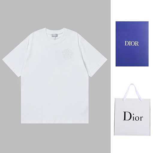 ディオール 五角星とCDの立体印刷が特徴のTシャツ