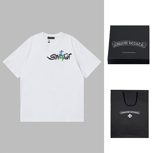 クロムハーツ  カラフルなクロスプリント柄の半袖Tシャツ  CHROME HEART
