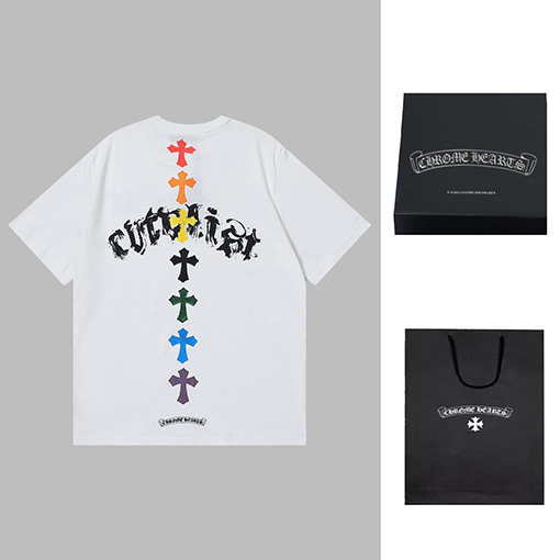 クロムハーツ  カラフルなクロスプリント柄の半袖Tシャツ  CHROME HEART