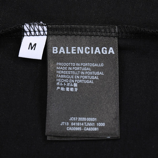 バレンシアガ  シンプルでクラシックなロゴ入りトラ柄印刷Tシャツ