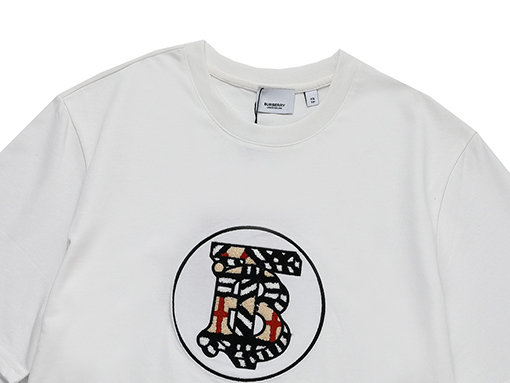バーバリー 半袖Tシャツ スーパーコピー TBロゴ刺繍入りの短袖Tシャツ
