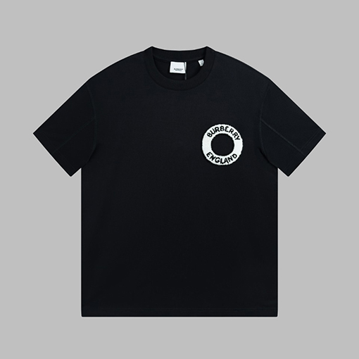 バーバリー 半袖Tシャツ コピー BBRロゴの起毛丸い文字の短袖Tシャツ