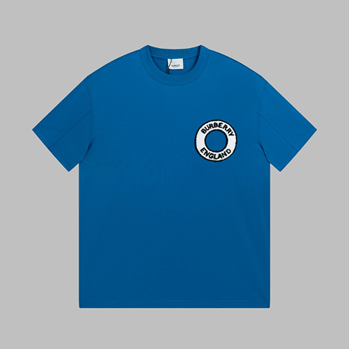 バーバリー 半袖Tシャツ コピー BBRロゴの起毛丸い文字の短袖Tシャツ