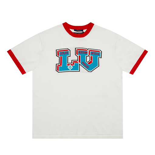 ルイヴィトン 半袖Tシャツスーパーコピー LVロゴプリント